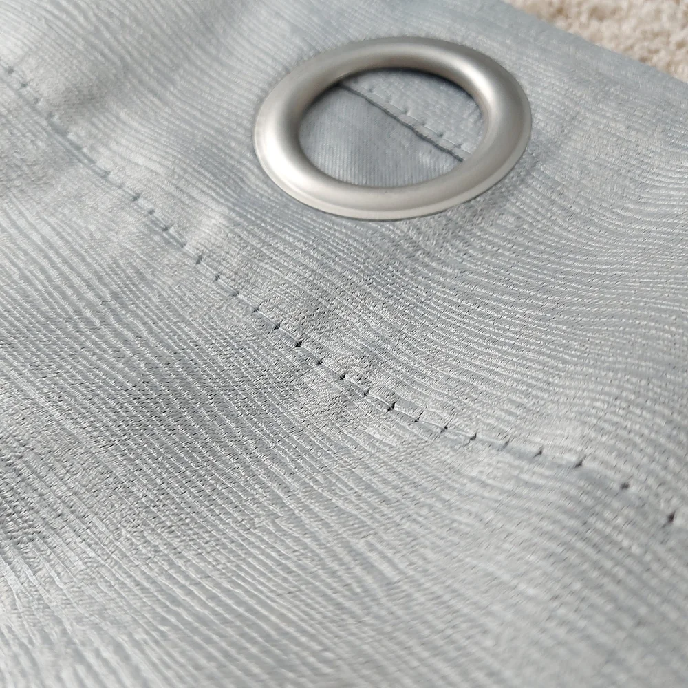 Silver Gray Curtain Panel with Grommets - Set of 2 Panels